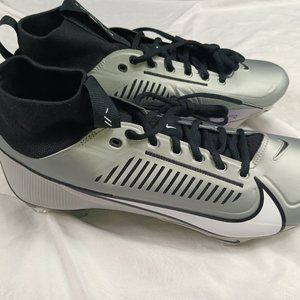 New Nike Vapor Edge Pro 360 2 Silver/Black Football Cleats Size 11 DA5456-002
